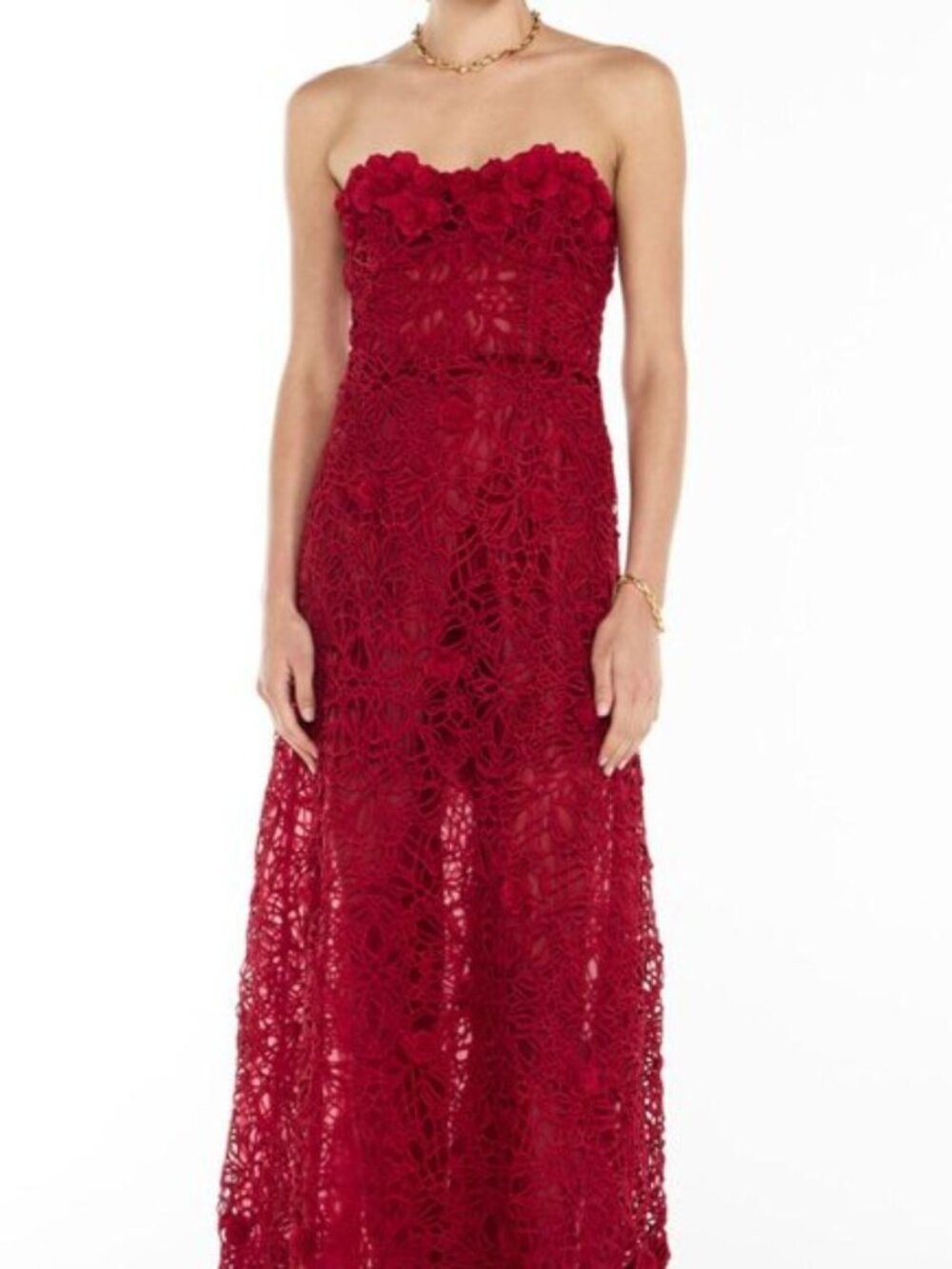 Never worn! Red Women's Red Lace Gorgeous Dress Manning Cartell XS